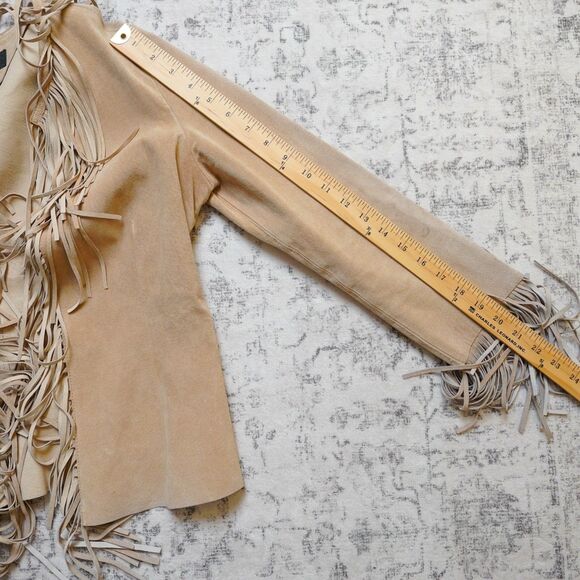 Vintage Bebe Fringe Suede Leather Jacket Boho Chic Western - Women’s Medium - Picture 8 of 8